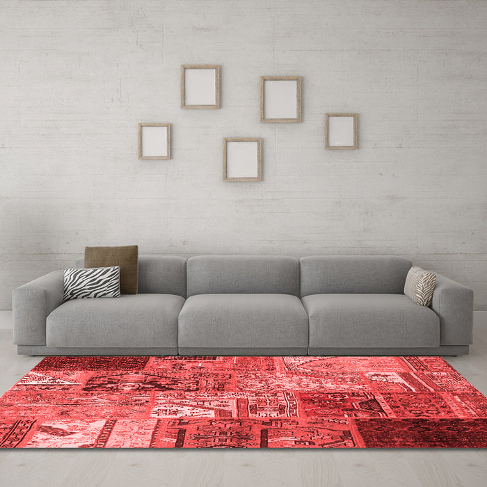 Transitional Red Washable Rugs