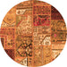 Square Patchwork Orange Transitional Rug, con2983org