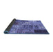 Sideview of Patchwork Blue Transitional Rug, con2983blu