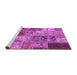 Sideview of Machine Washable Patchwork Purple Transitional Area Rugs, wshcon2983pur