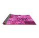 Sideview of Patchwork Pink Transitional Rug, con2983pnk