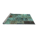 Sideview of Machine Washable Patchwork Light Blue Transitional Rug, wshcon2983lblu