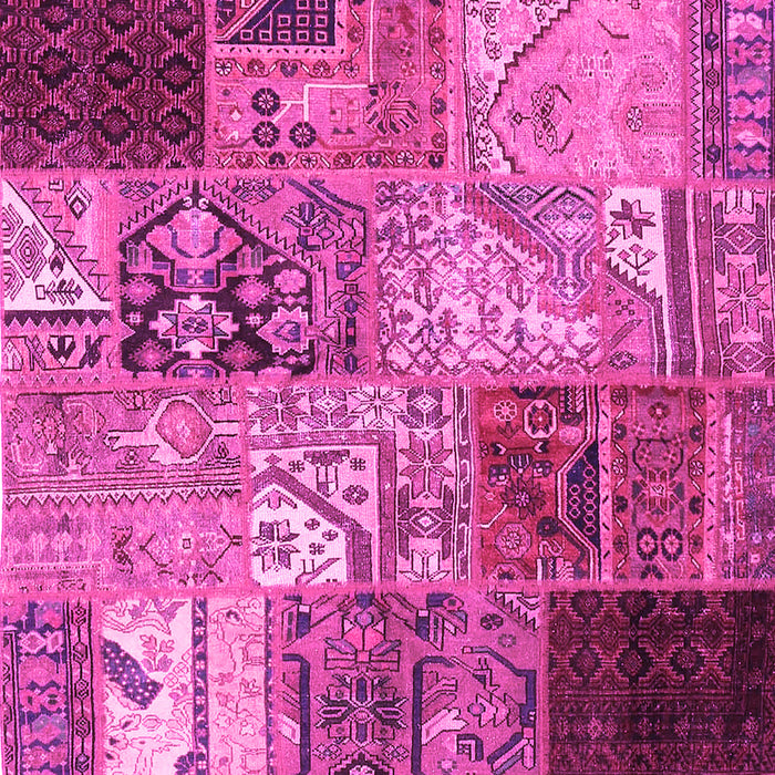 Square Patchwork Pink Transitional Rug, con2983pnk
