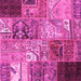 Square Patchwork Pink Transitional Rug, con2983pnk