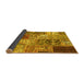 Sideview of Patchwork Yellow Transitional Rug, con2983yw