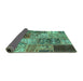 Sideview of Patchwork Turquoise Transitional Rug, con2983turq