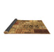 Sideview of Patchwork Brown Transitional Rug, con2983brn