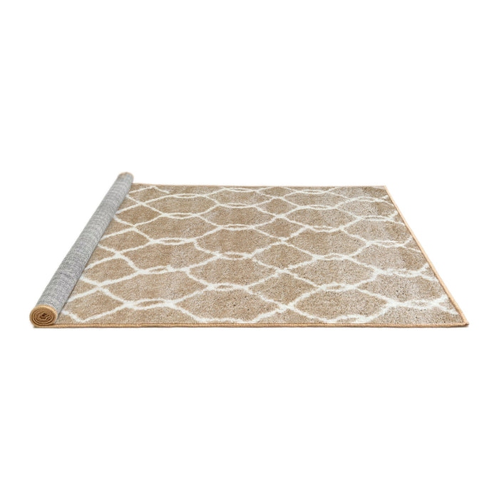 Serging Thickness of Machine Washable Contemporary Wheat Beige Rug, wshcon2984