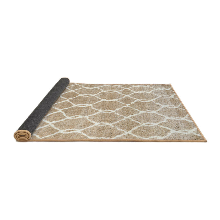 Thickness of Contemporary Wheat Beige Trellis Rug, con2984