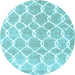 Round Trellis Light Blue Modern Rug, con2984lblu