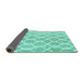 Sideview of Trellis Turquoise Modern Rug, con2984turq