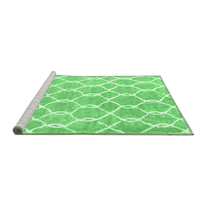 Sideview of Machine Washable Trellis Emerald Green Modern Area Rugs, wshcon2984emgrn