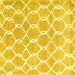 Square Machine Washable Trellis Yellow Modern Rug, wshcon2984yw