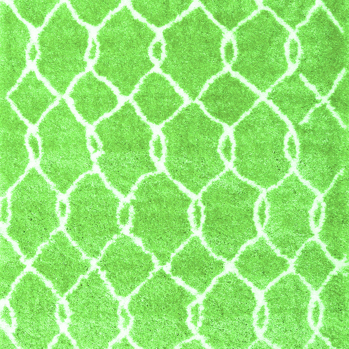 Serging Thickness of Machine Washable Trellis Green Modern Area Rugs, wshcon2984grn
