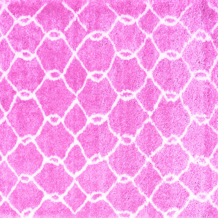 Square Machine Washable Trellis Pink Modern Rug, wshcon2984pnk