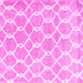 Square Machine Washable Trellis Pink Modern Rug, wshcon2984pnk