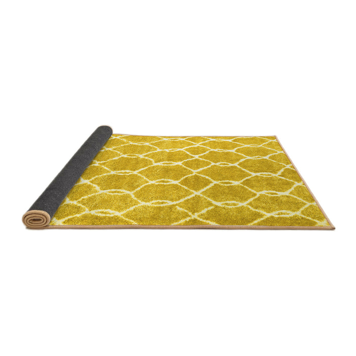 Sideview of Trellis Yellow Modern Rug, con2984yw