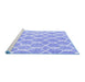 Sideview of Machine Washable Trellis Blue Modern Rug, wshcon2984blu