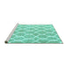 Sideview of Machine Washable Trellis Turquoise Modern Area Rugs, wshcon2984turq