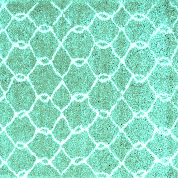 Square Machine Washable Trellis Turquoise Modern Area Rugs, wshcon2984turq