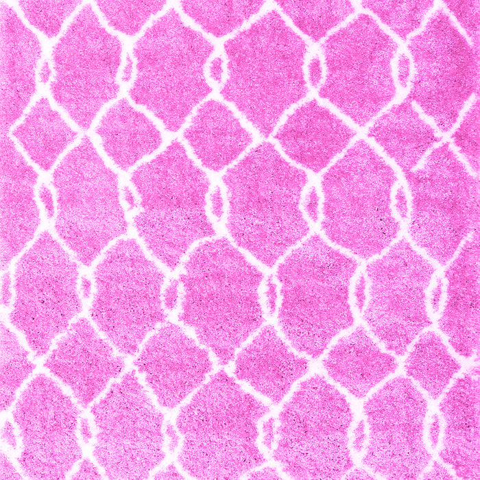 Machine Washable Trellis Pink Modern Rug, wshcon2984pnk
