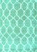 Machine Washable Trellis Turquoise Modern Area Rugs, wshcon2984turq