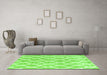 Machine Washable Trellis Green Modern Area Rugs in a Living Room,, wshcon2984grn