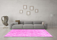 Machine Washable Trellis Pink Modern Rug, wshcon2984pnk