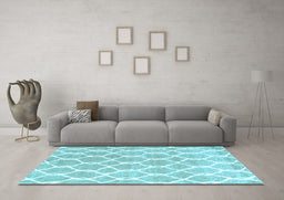 Machine Washable Trellis Light Blue Modern Rug in a Living Room, wshcon2984lblu
