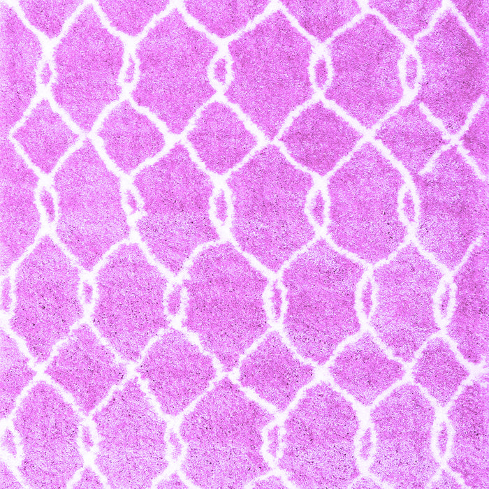 Machine Washable Trellis Purple Modern Area Rugs, wshcon2984pur