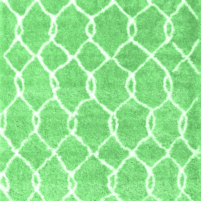 Machine Washable Trellis Emerald Green Modern Area Rugs, wshcon2984emgrn