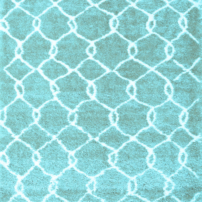 Square Trellis Light Blue Modern Rug, con2984lblu
