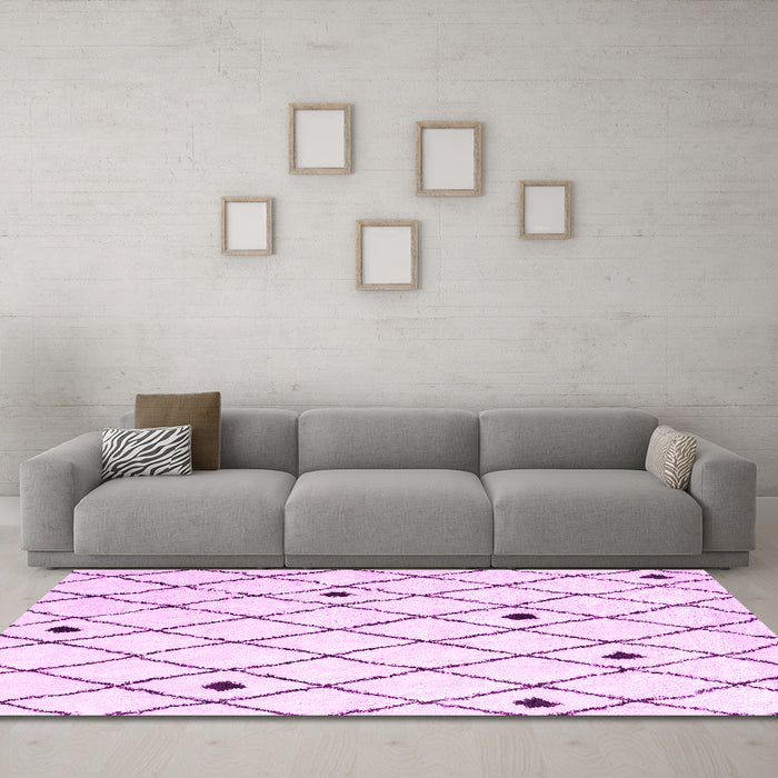 Machine Washable Terrilis Pink Contemporary Rug in a Living Room, wshcon2985pnk