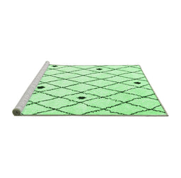 Sideview of Machine Washable Terrilis Emerald Green Contemporary Area Rugs, wshcon2985emgrn