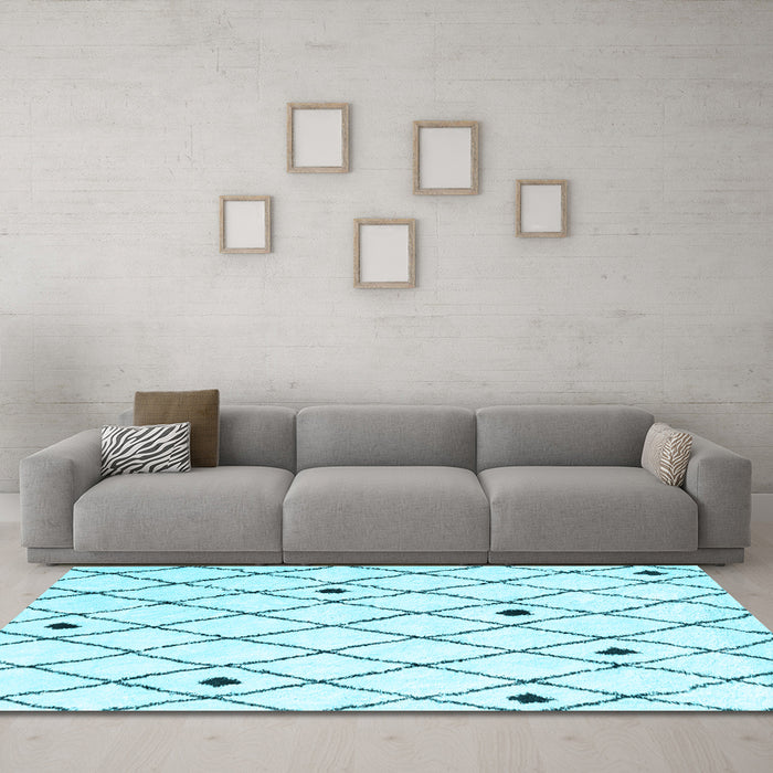 Machine Washable Terrilis Light Blue Contemporary Rug in a Living Room, wshcon2985lblu
