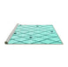 Sideview of Machine Washable Terrilis Turquoise Contemporary Area Rugs, wshcon2985turq