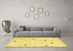 Machine Washable Terrilis Yellow Contemporary Rug in a Living Room, wshcon2985yw