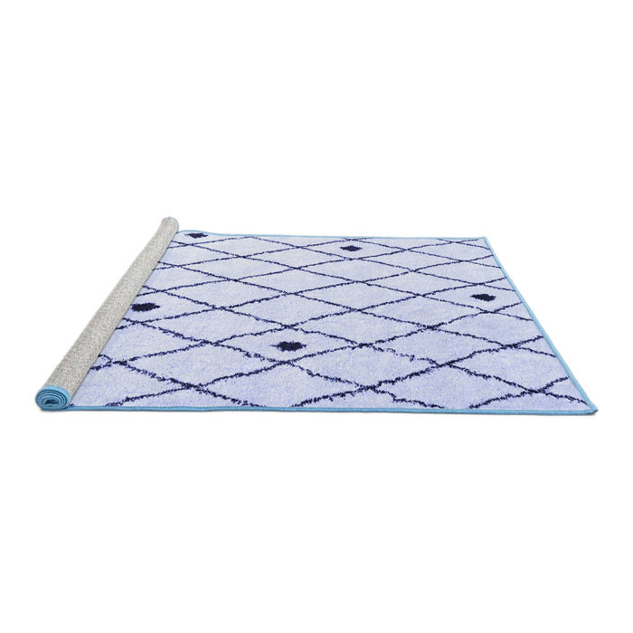 Sideview of Machine Washable Terrilis Blue Contemporary Rug, wshcon2985blu