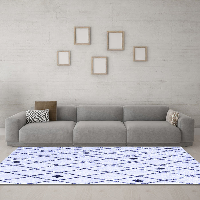 Machine Washable Terrilis Blue Contemporary Rug in a Living Room, wshcon2985blu