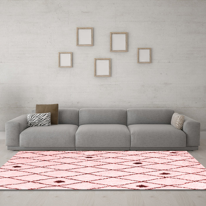 Contemporary Red Washable Rugs