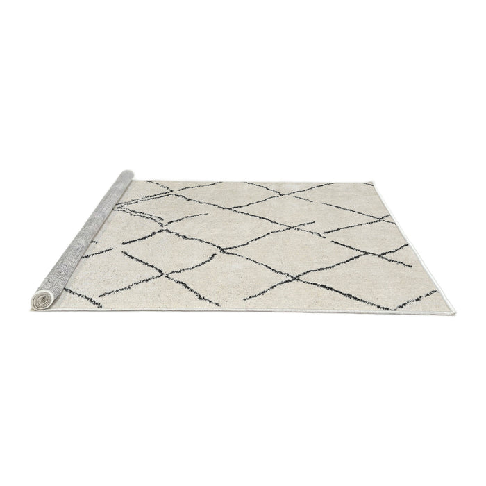 Serging Thickness of Machine Washable Contemporary Pale Silver Gray Rug, wshcon2986
