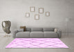 Machine Washable Solid Pink Modern Rug in a Living Room, wshcon2986pnk