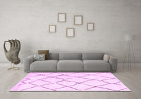 Machine Washable Solid Pink Modern Rug, wshcon2986pnk