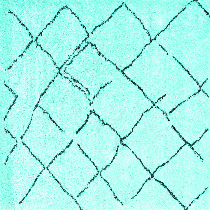 Square Solid Turquoise Modern Rug, con2986turq