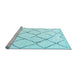 Sideview of Machine Washable Solid Light Blue Modern Rug, wshcon2986lblu