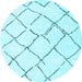 Round Solid Light Blue Modern Rug, con2986lblu