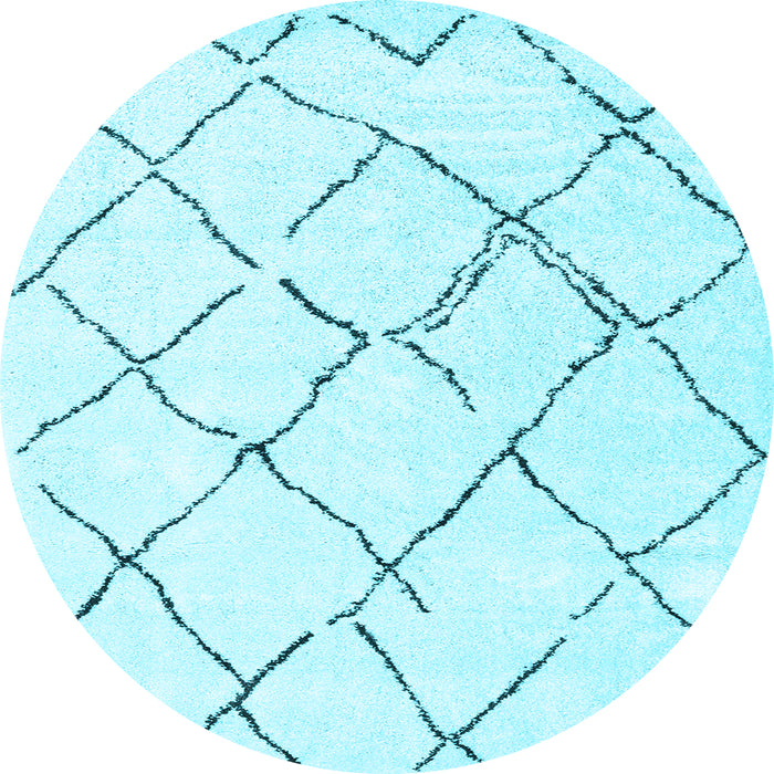 Round Machine Washable Solid Light Blue Modern Rug, wshcon2986lblu