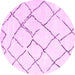 Round Solid Pink Modern Rug, con2986pnk