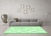 Machine Washable Solid Emerald Green Modern Area Rugs in a Living Room,, wshcon2986emgrn