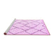 Sideview of Machine Washable Solid Pink Modern Rug, wshcon2986pnk